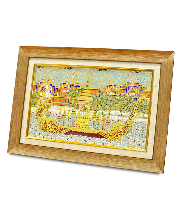 กรอบรูป ภาพรูปเรือนารายณ์ ทรงสุบรรณ เขียนบนกระเบื้องเบญจรงค์  กรอบรูป ภาพรูปเรือนารายณ์ ทรงสุบรรณ เขียนบนกระเบื้องเบญจรงค์